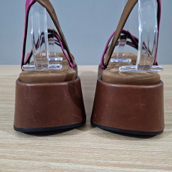 Rag & Bone Logan Platform Sandal Womens EU 38 Fuschia Pink Leather Strappy NEW - Picture 7 of 12